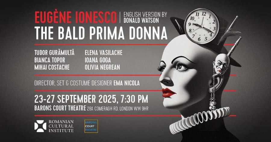 Actori româno-britanici în „Cântăreața cheală” la Barons Court Theatre, cu sprijinul ICR Londra